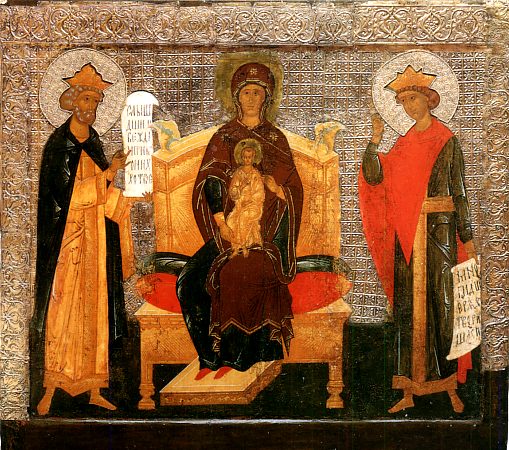 Икона 'Богоматерь на престоле с Давидом и Соломоном'