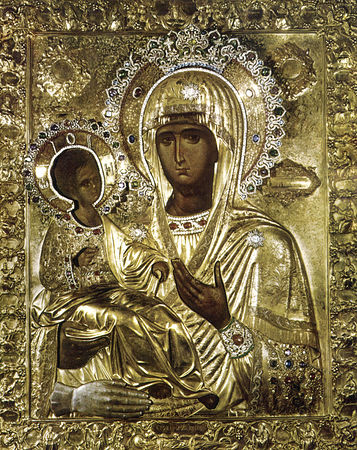 Икона Божией Матери. именуемая «Троеручица»
