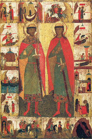Мученики благоверные князья Борис и Глеб, во Святой Крещении Роман и Давид