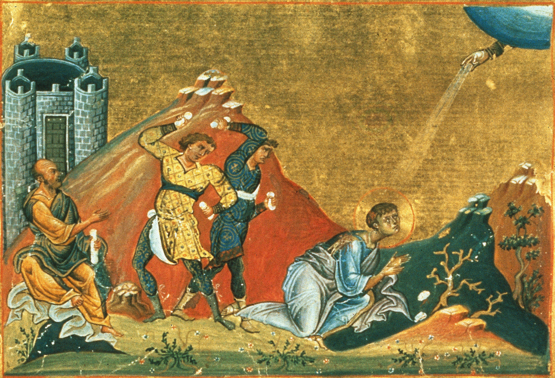 Князь принял мученическую кончину. Побиение камнями первомученика архидиакона Стефана.